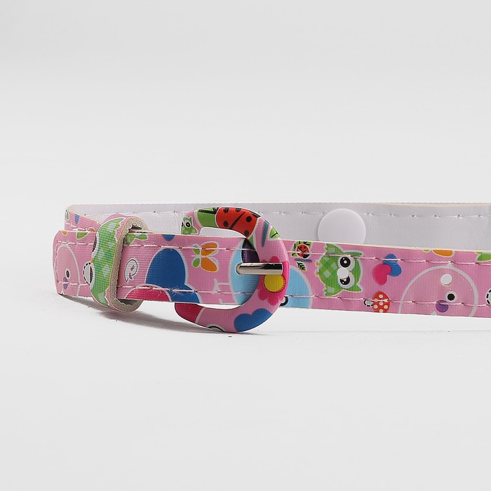 Ремень детский «Совы», пряжка в цвет ремня, с кошельком, ширина - 1,8 см, цвет розовый