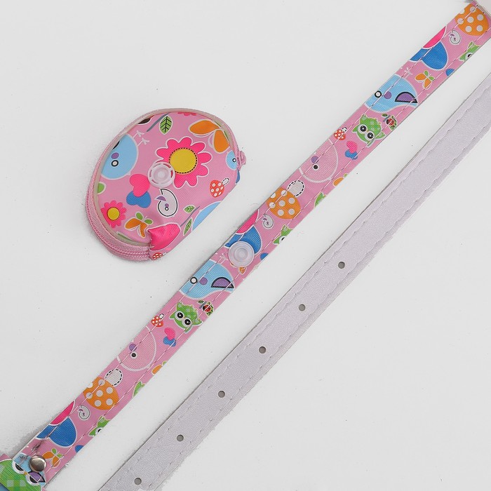 Ремень детский «Совы», пряжка в цвет ремня, с кошельком, ширина - 1,8 см, цвет розовый