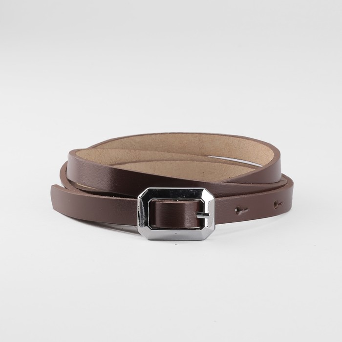 Ремень женский, пряжка металл, ширина - 1 см, цвет кофе
