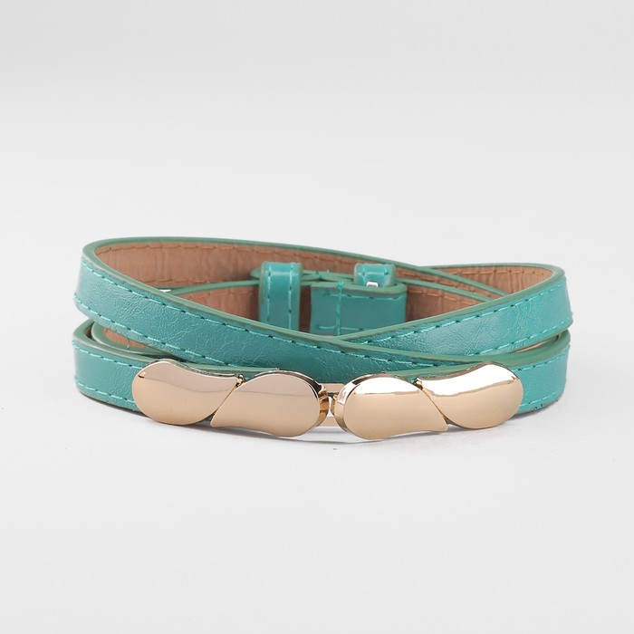 Ремень женский, пряжка золото, ширина - 1,3 см, цвет мятный