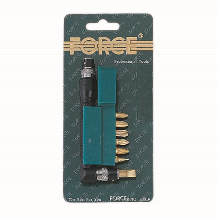 Набор вставок FORCE F-2081A, 1/4" PH1-PH3, PZ1-PZ2 8 предметов на блистере