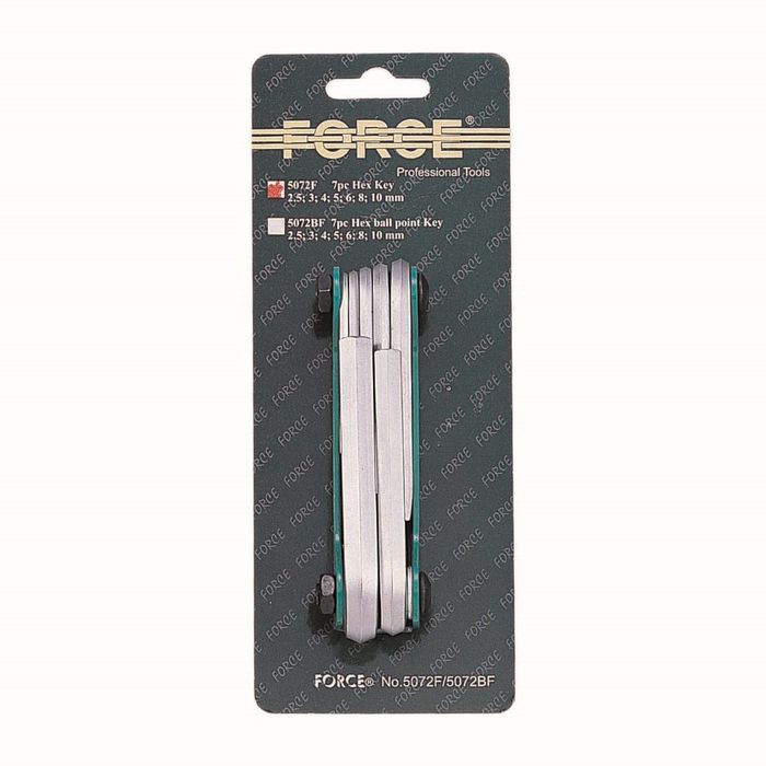 Набор ключей FORCE F-5072F, шестигранных 2.5-10мм, складных, 7 предметов