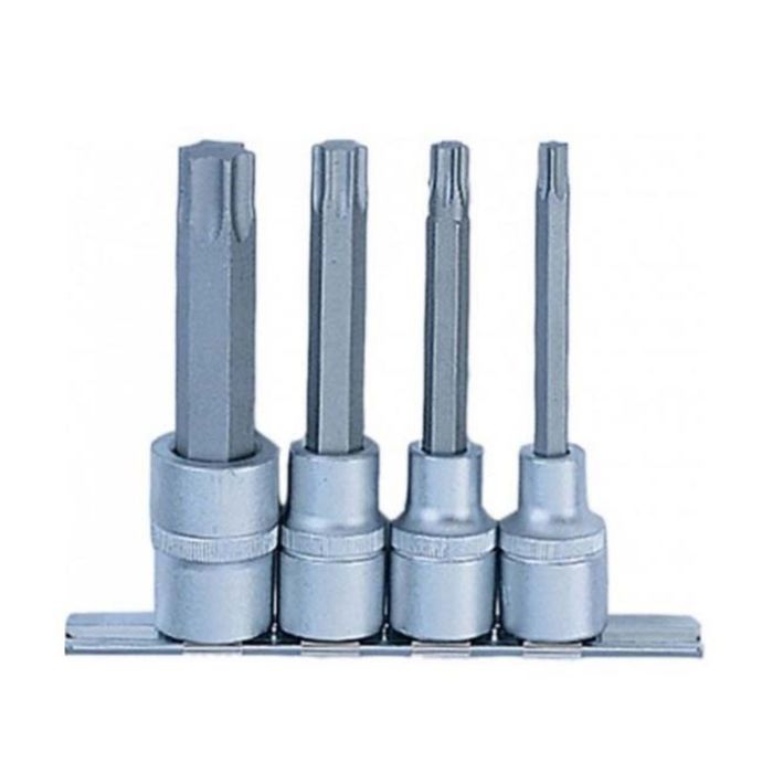 Набор насадок FORCE F-4042, TORX, T40-Т70, 1/2", удлинённые, на блистере, 4 предмета