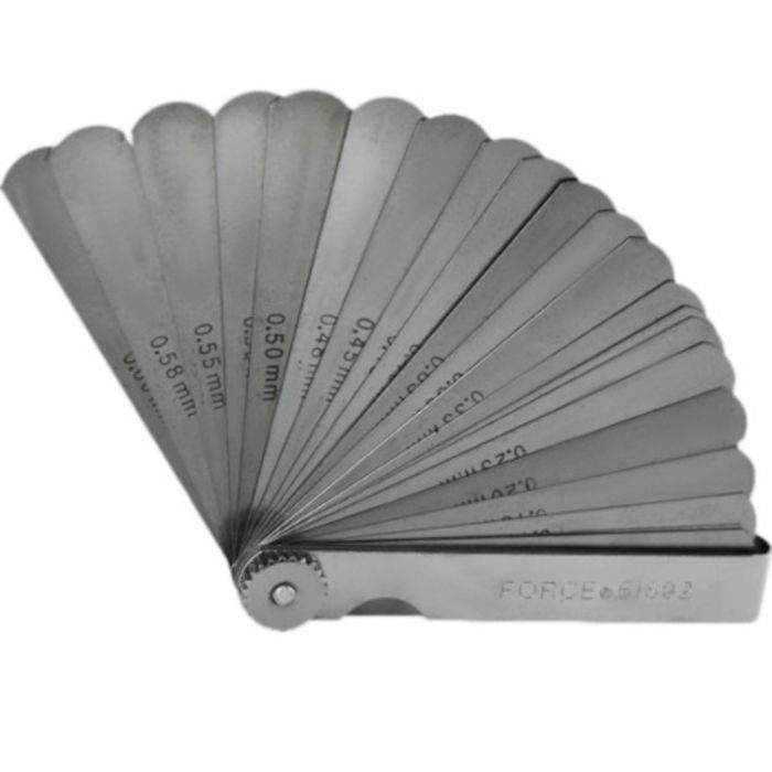 Набор щупов FORCE F-618, 0.05-1.00мм, для установки зазора, 20пр.