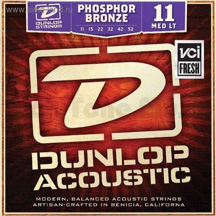 

Комплект струн для акустической Dunlop DAP1152 фосф.бронза, Medium Light, 11-52