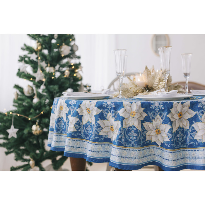 Скатерть круглая Этель "Зимний сад" d = 220 см, 100 % хлопок