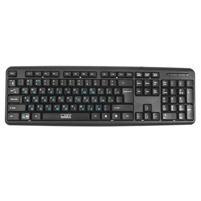 Клавиатура CBR KB 109 Black, 104 кл., офисн., переключение языка 1 кнопкой (софт), USB