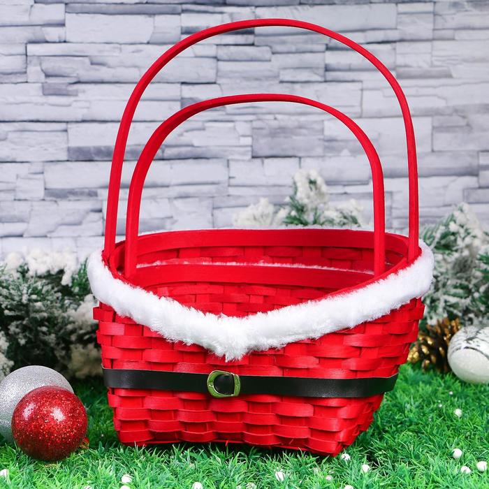 Набор корзин «Красная шубка», 2 шт: 28х22х11/33,5 см, 22х17х9/27 см, шпон