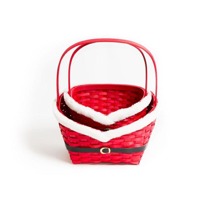 Набор корзин «Красная шубка», 2 шт: 28х22х11/33,5 см, 22х17х9/27 см, шпон