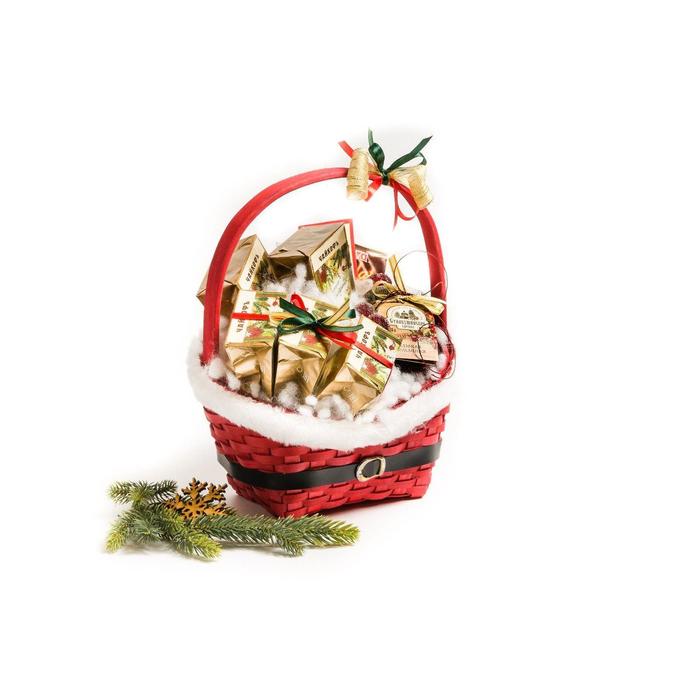 Набор корзин «Красная шубка», 2 шт: 28х22х11/33,5 см, 22х17х9/27 см, шпон