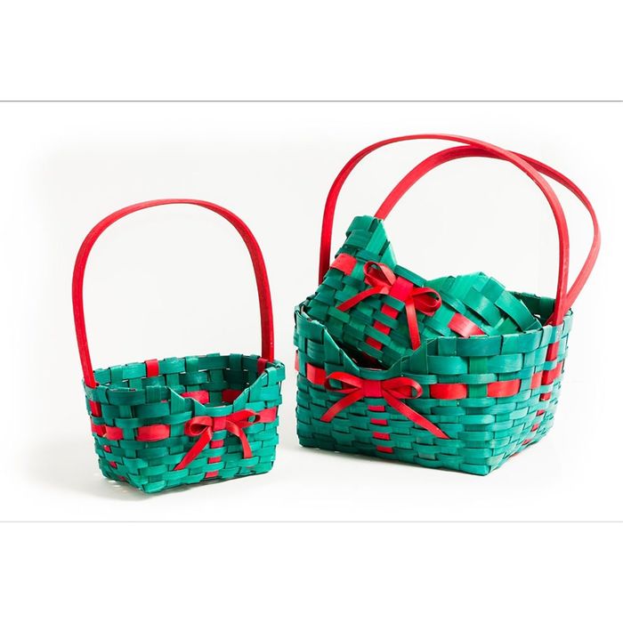 Набор корзин плетеных, 3 шт, прямоугольные, 27 х 21 х 33 - 16 х 10 х 27 см