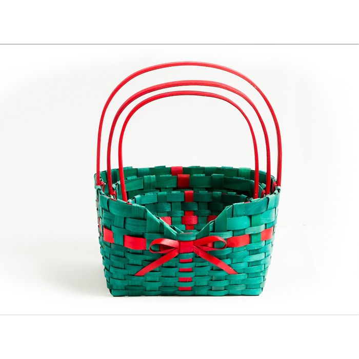 Набор корзин плетеных, 3 шт, прямоугольные, 27 х 21 х 33 - 16 х 10 х 27 см