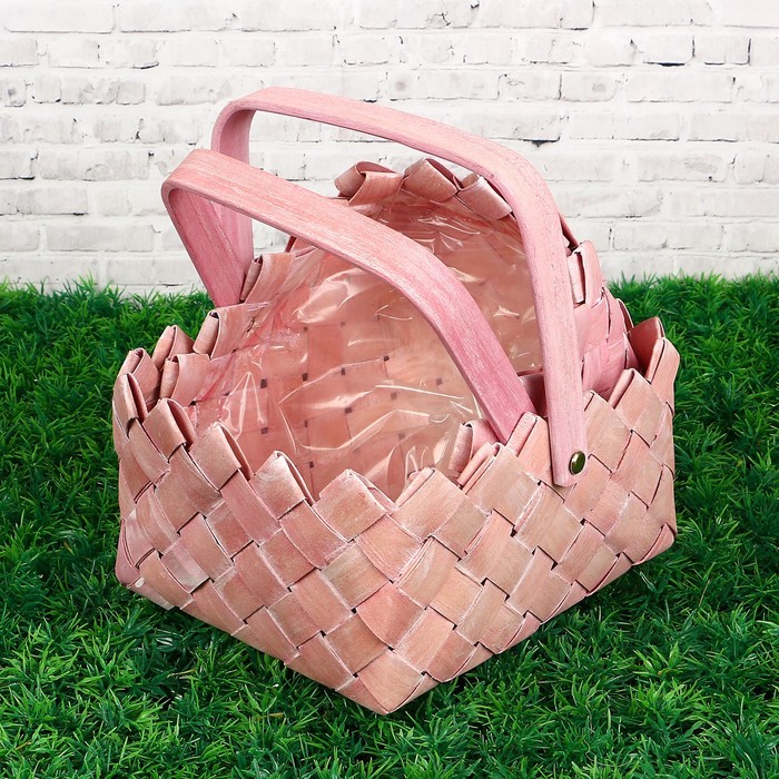 Набор корзин «Лукошко», розовые, 2 шт: 21×16×11/22 см, 17,5×12×9/17,5 см