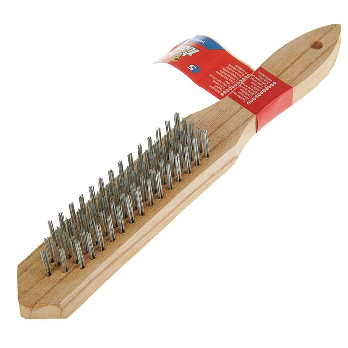 Щетка проволочная Top Tools, 5 рядов проволоки, деревянная рукоятка