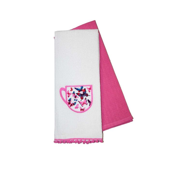 Набор полотенец "Бабочки", размер 38х62 см-2 штуки