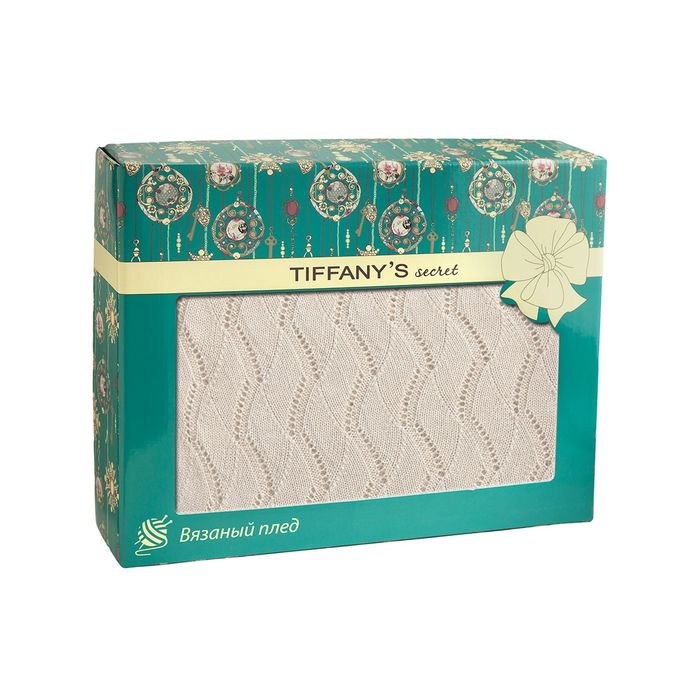 Плед вязаный "Ванильный Раф", размер 140х180 см, косичка