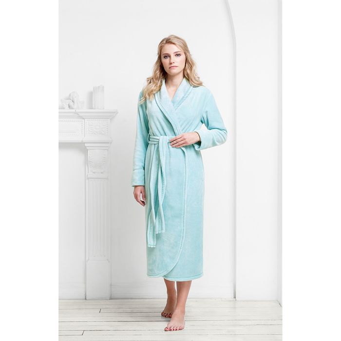 Халат женский Classic, размер 48/50, цвет аквамарин, велсофт 300 г/м2