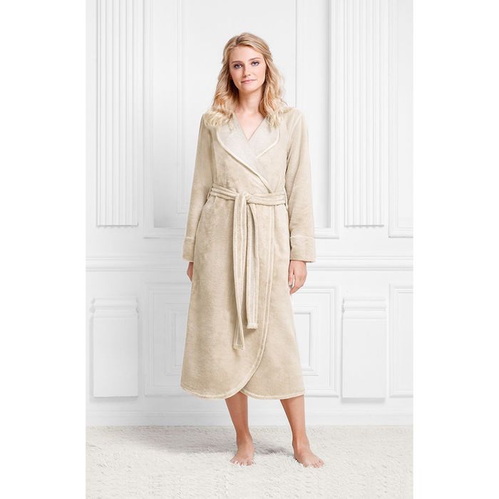 Халат женский Classic, размер 52, цвет песочный, махра 340 г/м2