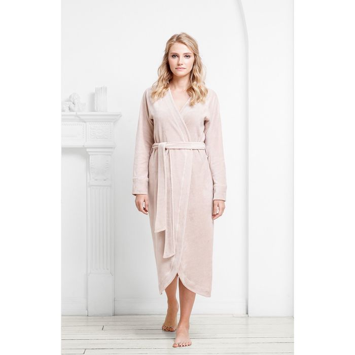 Халат женский Elegant. размер 54, цвет бисквит, велюр 240 г/м2