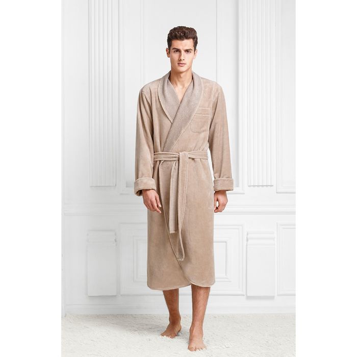 Халат мужской Classic, размер 58, цвет миндаль, махра 340 г/м2