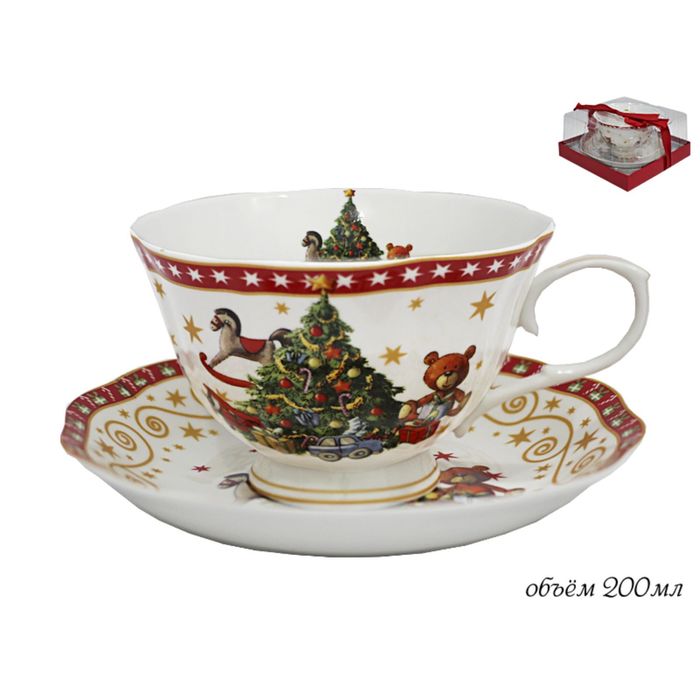 Чашка с блюдцем, в подарочной упаковке, 200 мл