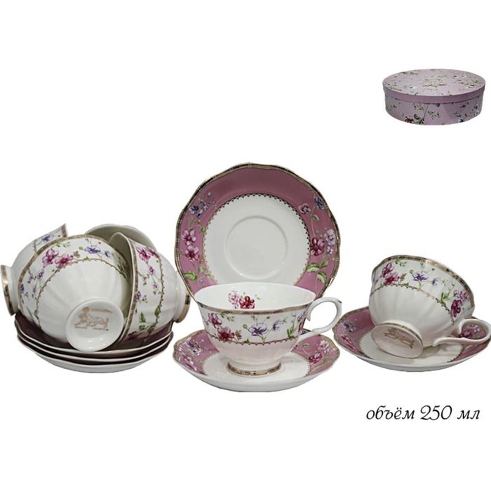 Чайный набор "Розали", 12 предметов, в подарочной упаковке