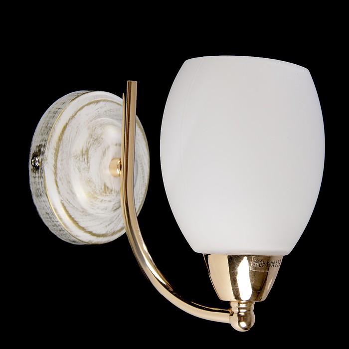 Бра "Леонида" 1х40W Е14 золото, белый
