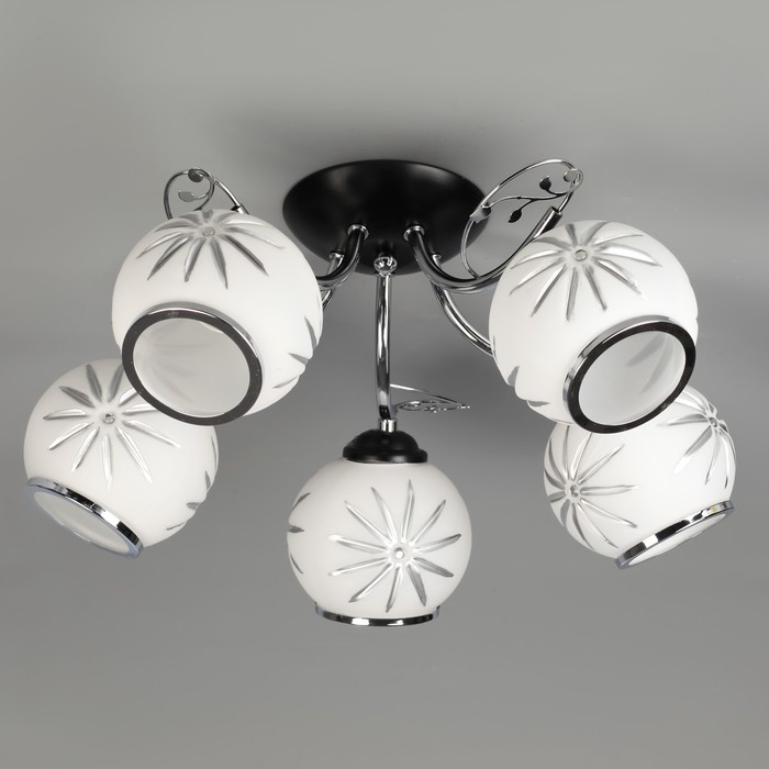 Люстра потолочная "Марта" 5х40W E14 черный, хром