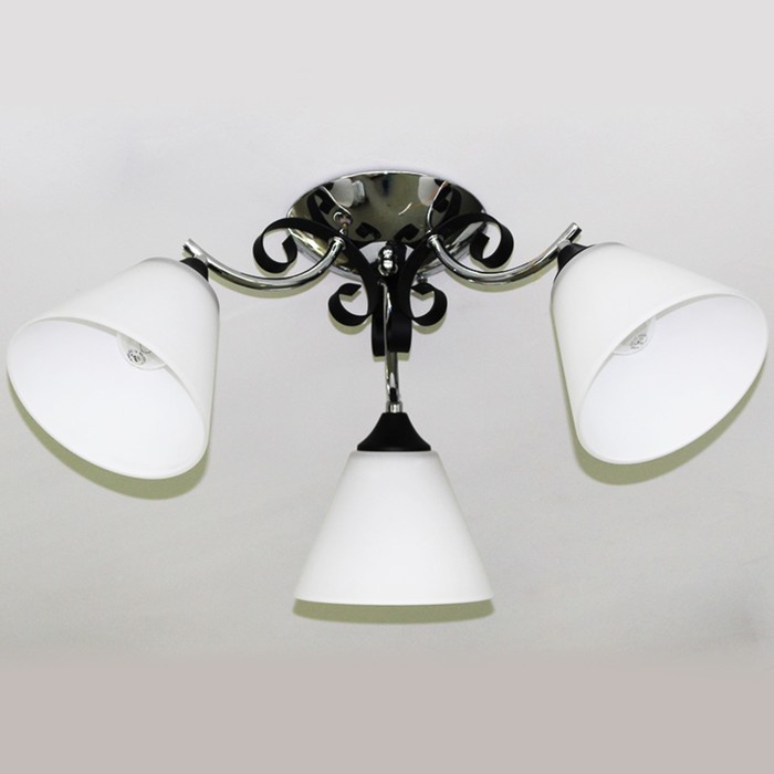 Люстра потолочная "Римма" 3х40W E27 хром, венге