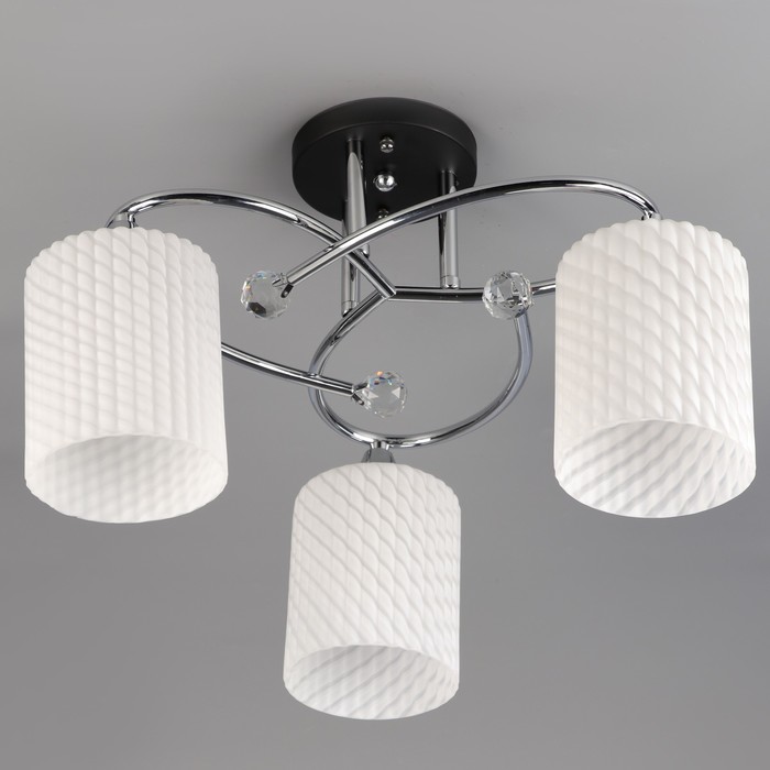 Люстра потолочная "Сабрина" 3х40W E27 венге, хром