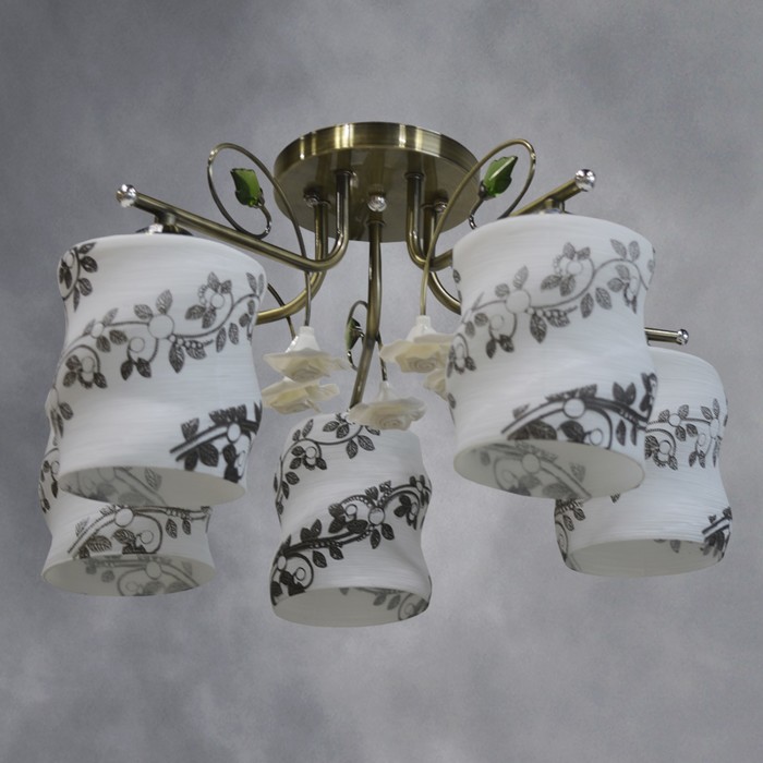 Люстра потолочная "Тамила" 5х60W E27 бронза