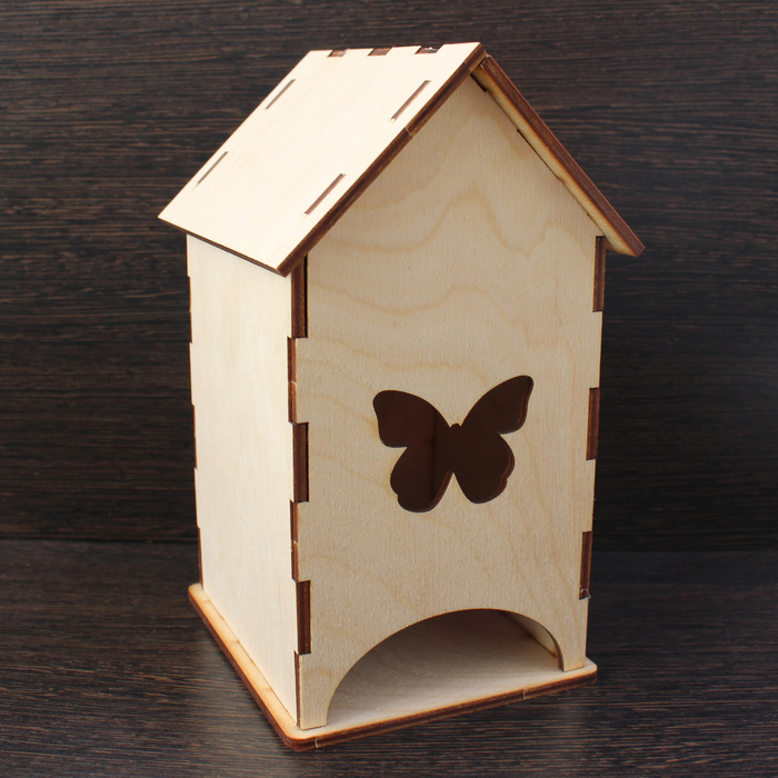 Чайный домик из фанеры "Бабочка" 9х10х17 см