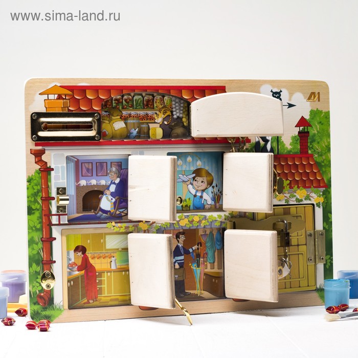 фото Бизиборд «домик с замочками» деревянные игрушки