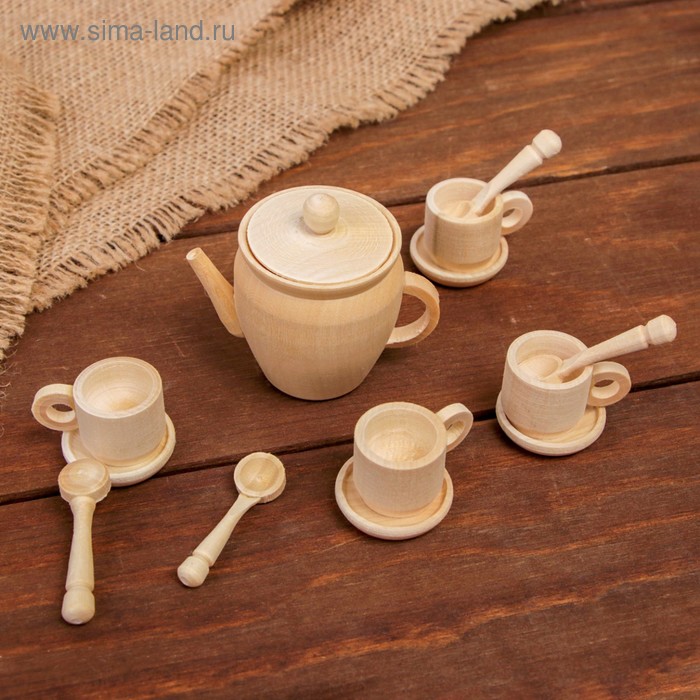 фото "чайный сервиз" набор на 4 персоны деревянные игрушки