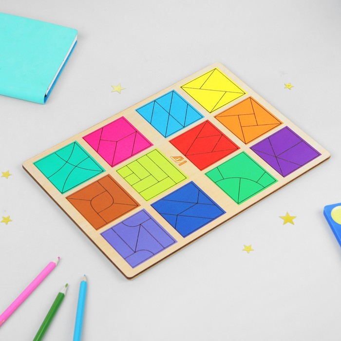 Головоломка "Сложи квадрат, 3 уровень"