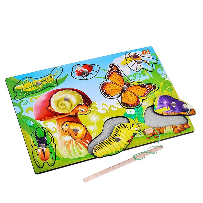 Магнитная рыбалка - пазл "Полянка"