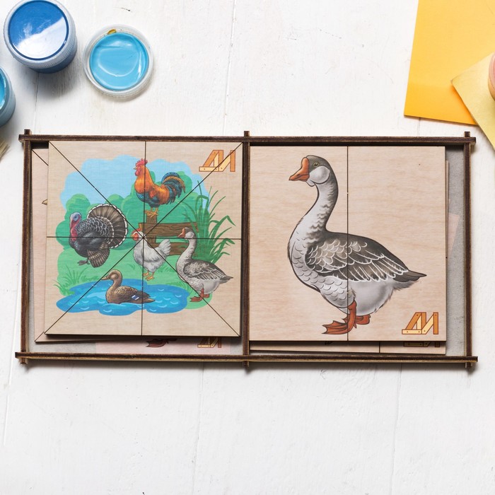 Пазл "Сложи картинку. Птицы на ферме"