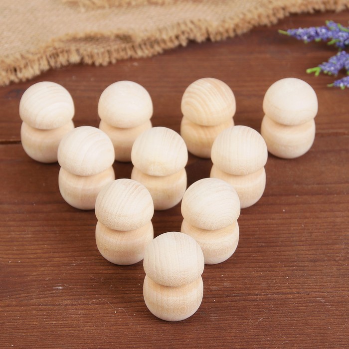 Счётный материал "Грибочки", 10 шт., состав: липа, берёза