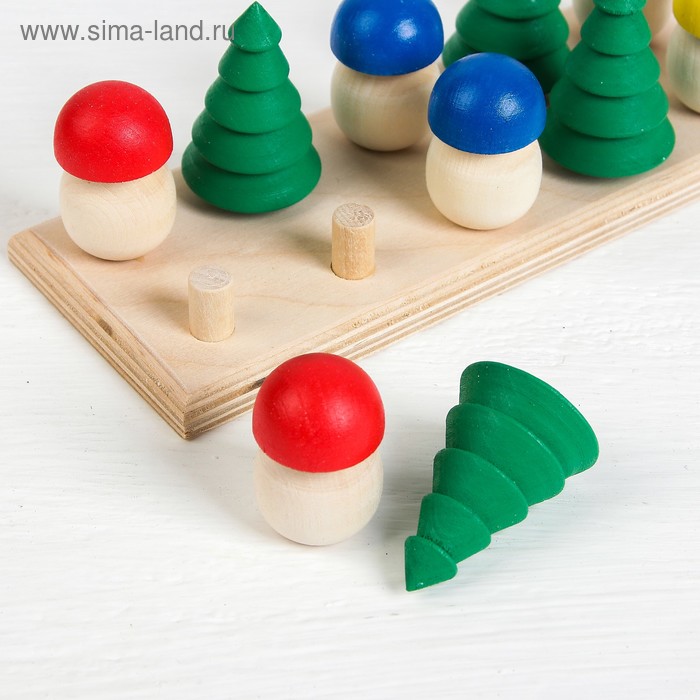 фото Счётный материал "ёлочки и грибочки на полянке" деревянные игрушки