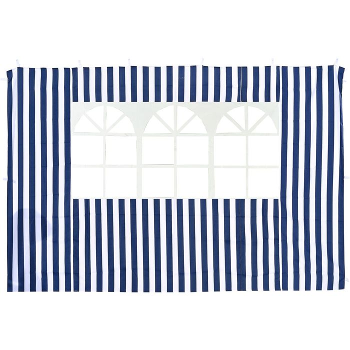 Стенка синяя с окном для садового тента-шатра 4120, 195х295 см