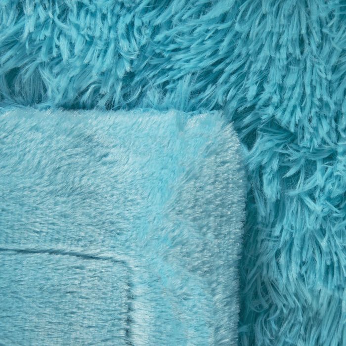 Плед мех "Шиншилла" двухсторонний, 240х220 см, бирюза