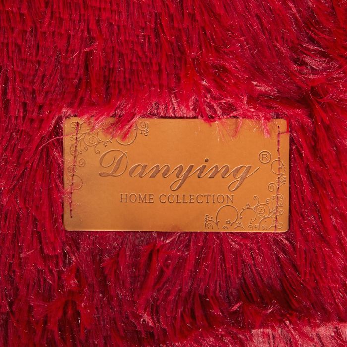 Плед мех "Шиншилла" двухсторонний, 240х220 см, бордо