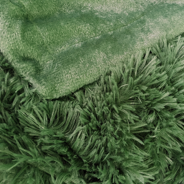 Плед мех "Шиншилла" двухсторонний, 240х220 см, зеленый