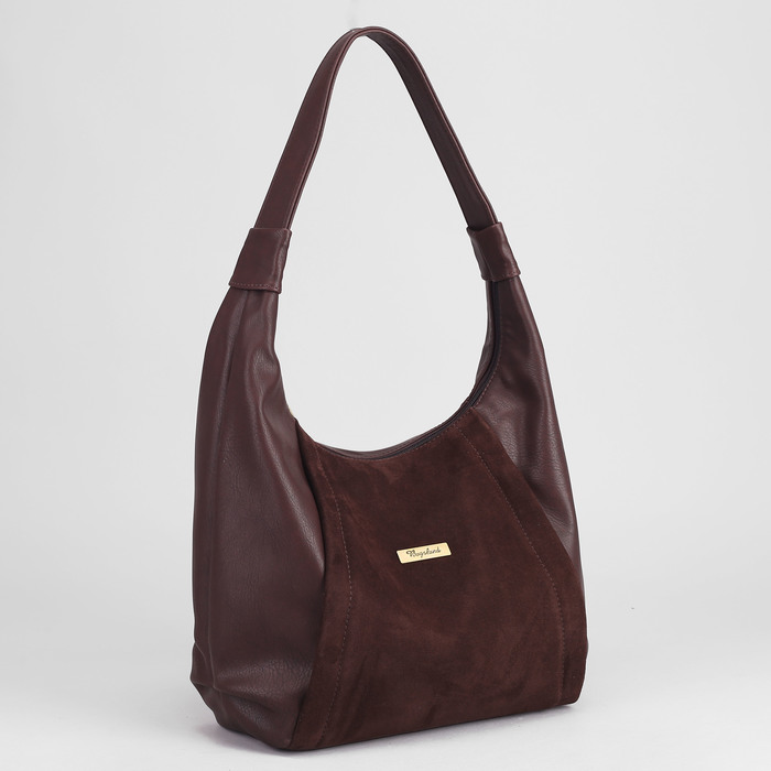 Сумка женская, отдел на молнии, наружный карман, цвет коричневый