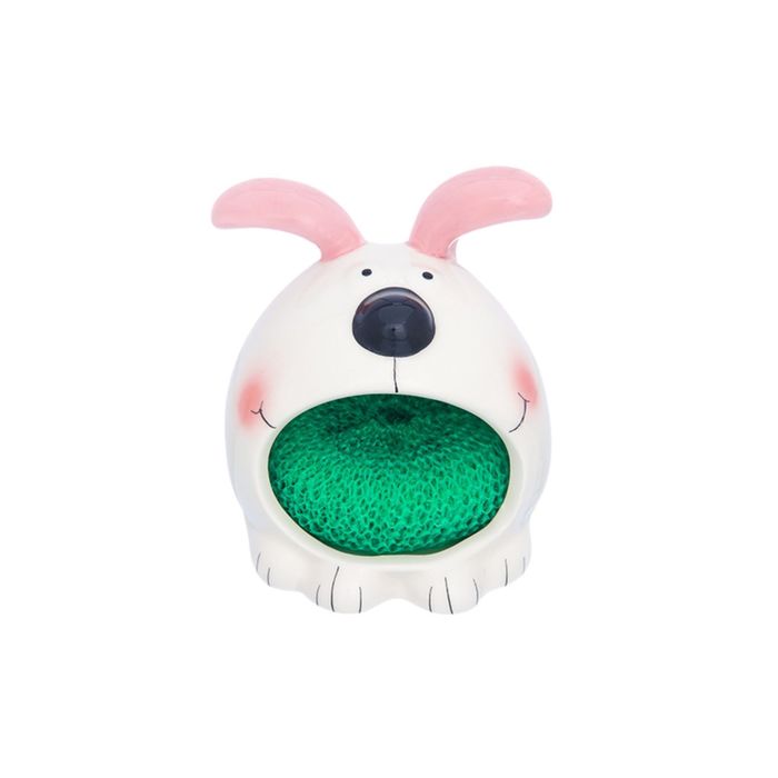 Подставка для губки "Кролик", с губкой 9,5 х 9,5 х 11 см