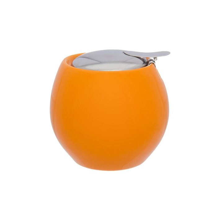 Сахарница "Оранжевая", 10,5 х 10,5 х 10 см, 500 мл, с металлической крышкой