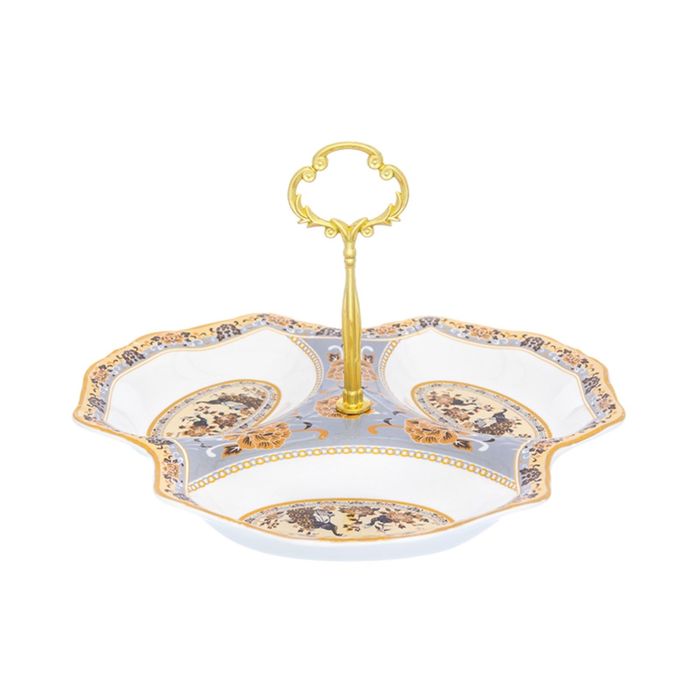 Менажница "Павлин на бежевом", 25 х 25 х 15,5 см, цельная, 3 секции