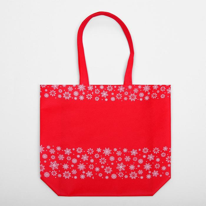 Эко - пакет с петлевой ручкой &quot;Снежинки&quot;, 30 х 42 х 5 см