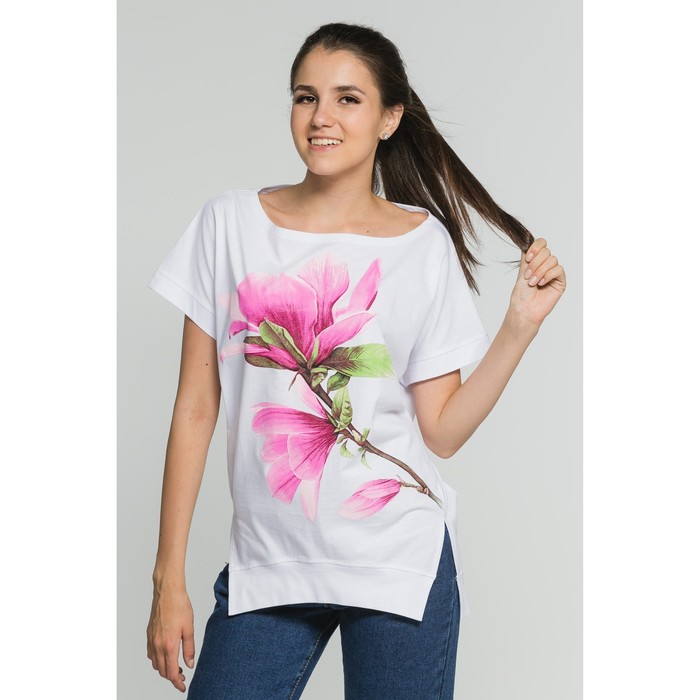 Футболка женская М-818/1-09 цвет белый, р-р 46