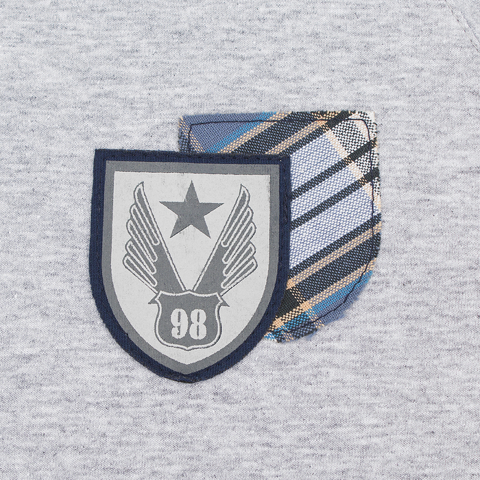 Комплект мужской (футболка, брюки) М-797-26 цвет серый меланж/синий, р-р 48